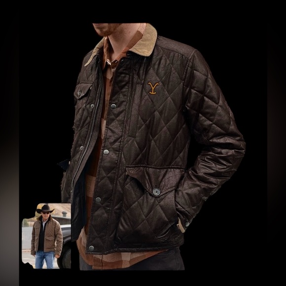 Yellowstone Other - NWT Yellowstone Dutton Ranch faux leather Jacket Corduroy Collar size XL B310
